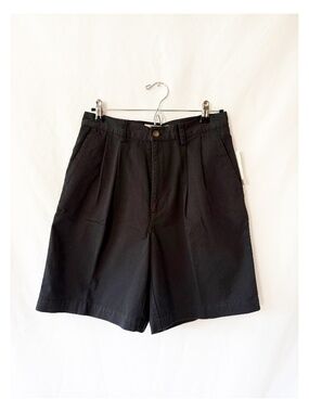 GAP Black Classic Pleated Chinos Shorts 10 Long NWT